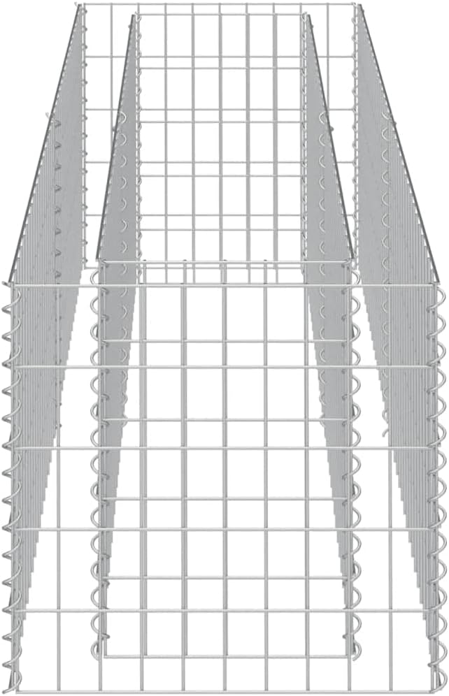 Gabion Raised Bed Silver Galvanized Steel 70.9 x 19.7 x 19.7 in Rectangular Planter for Outdoor Plants Durable Garden Bed