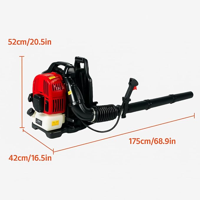 Backpack Gas Leaf Blower 76CC Backpack Leaf Blower Gas Powered 4-Stroke 660CFM 200MPH EPA Compliant Air-Cooled Grass &amp Snow Blower for Yard Cleanup and Outdoor Debris Removal