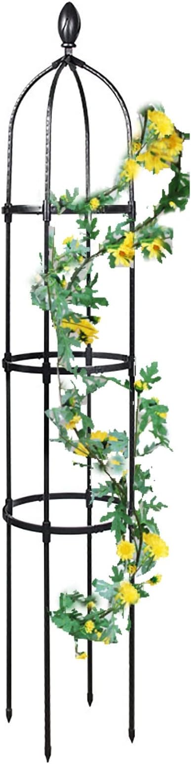 Tower Obelisk Garden Trellis for Climbing Plants and Flowers - Elegant Metal Support Stand for Vines and Roses - 115cm145cm175cm Tall - Black (Size : 12.5/31.7cm Dia. x69/175cm H)