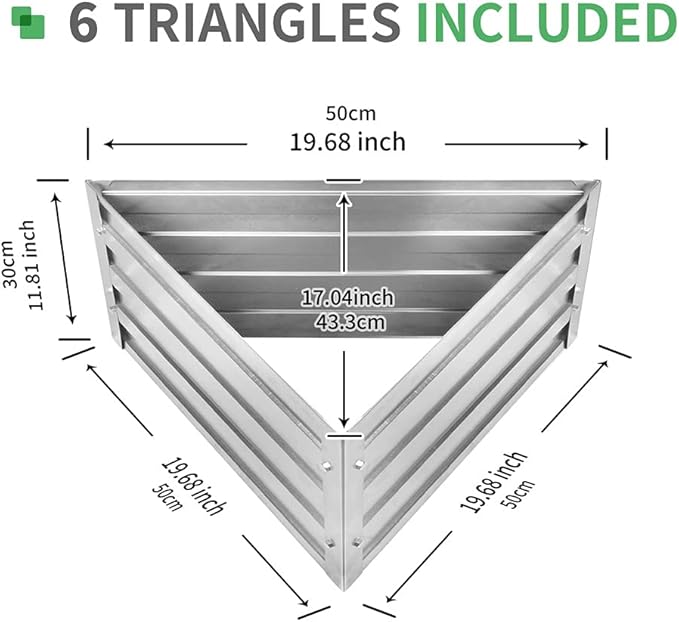Raised Garden Bed Galvanized Steel Metal Outdoor Planter Kit Box for VegetablesFlowers FruitsHerbs (6 pc Include Tools for Installation) Silver (GD-01)