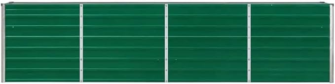 Durable Galvanized Steel Raised Bed Planter - Large Deep Easy Assembly Green Finish
