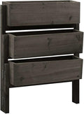 Garden Folding Planter Raised for Indoor Outdoor Vegetables Flower Herb Plants Bed Elevated Wood Wooden Box Stand for Backyard Patio Balcony Liner Trellis 23.6 x 5.5 x 29.5 (W x D x H)