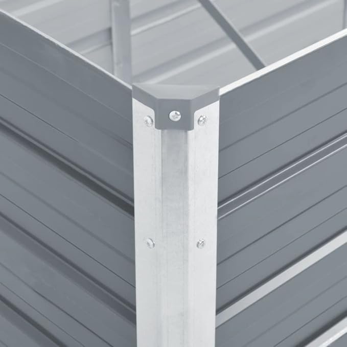 Garden Raised Bed Galvanized Steel 39.4x15.7x31.3 Gray