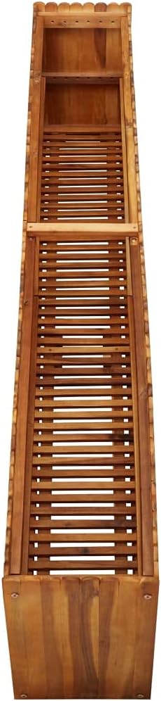 Solid Acacia Wood Garden Raised Bed Planter Box for Vegetables Grass Lawn Yard 78.7x11.8x19.7-386