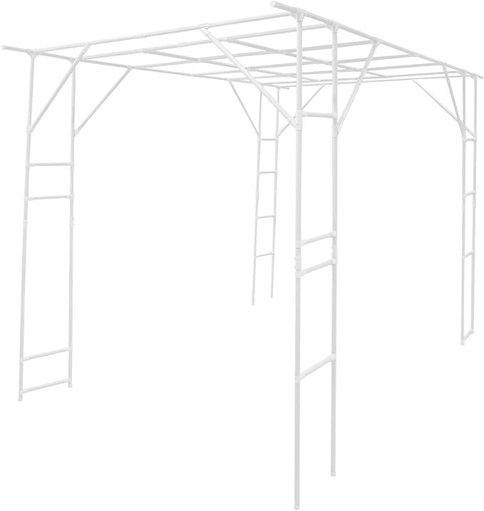 Extra Tall Garden Arch Trellis Metal Walkway Arbor Pergola with Pe Overmolding Plant Support Rack Trellises for Home Yard Plantation Garden and so On (White 118.08 * 78.72 * 90.48in)