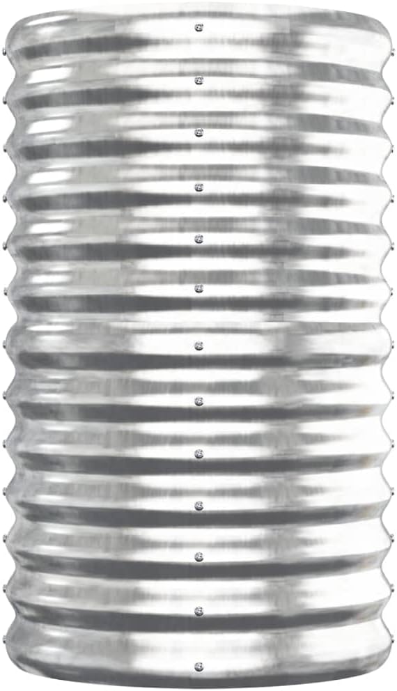 Garden Raised PlanterGarden BedGalvanized Raised Garden BedPlanter Raised bedsGalvanized PlanterBed Powder-Coated Steel 59.8x15.7x26.8 Silver