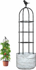 Outdoor Plants Trellis Garden Obelisk Clematis Roses &amp Vegetables Trellis - Plant Cage Flower Shelf for Climbing Plants Roses Vines(White7.9x57in/20x145cm)