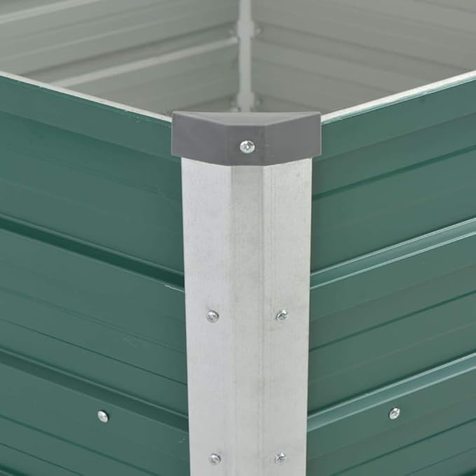 Galvanized Raised Garden Beds Outdoor Metal Planter Boxes for Planting Vegetables Flowers Herbs and Fruits 50.8x50.8x30.3 Green