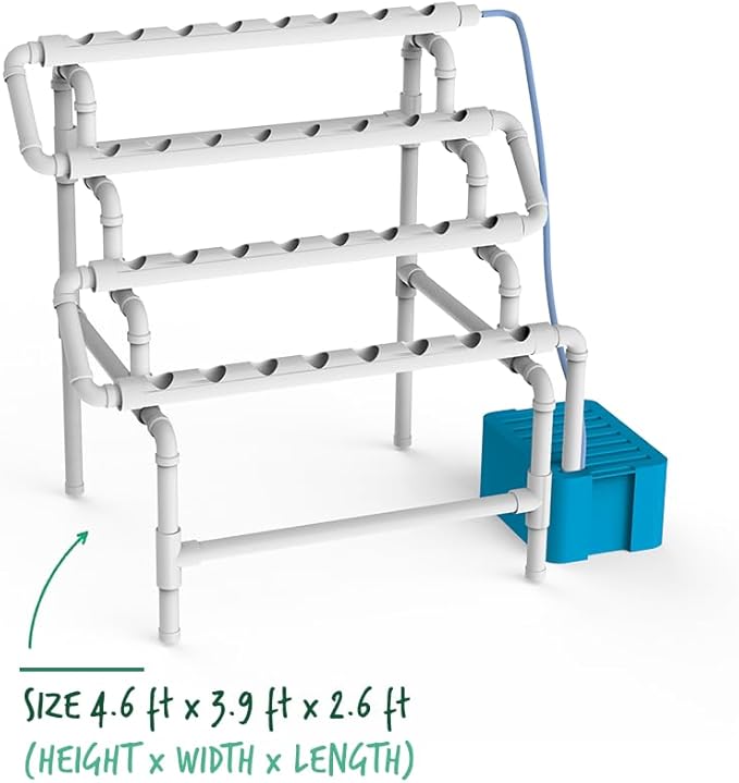 Hydroponic Kit N9 NFT System for 32 Plants Complete Indoor Garden with Nutrients Seeds &amp Accessories