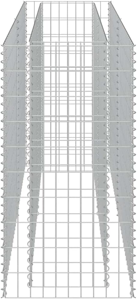 Gabion Raised Bed 70.9x70.9x39.4 in Silver Galvanized Steel Rectangular Planter Box Heavy Duty 3099 lbs Capacity Rustproof Outdoor Garden Fence for Backyard Patio Yard