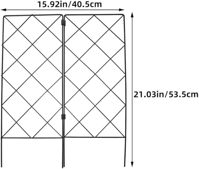 2pcs Outdoor Climbing Plant Trellis Garden Plant Support Structure 20x53cm Foldable Vine Climbing Frame for Potted and Flower Vines