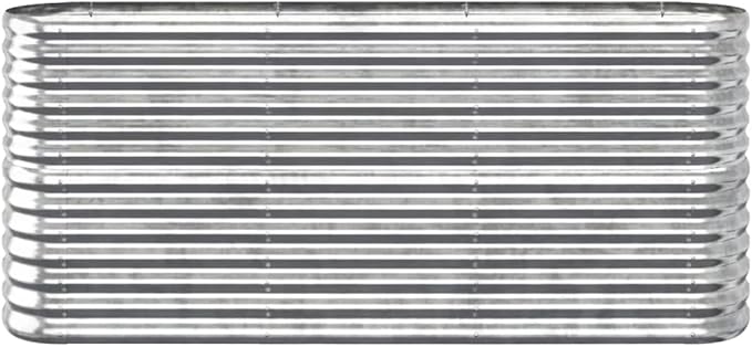 Garden Raised PlanterGarden BedGalvanized Raised Garden BedPlanter Raised bedsGalvanized PlanterBed Powder-Coated Steel 59.8x15.7x26.8 Silver