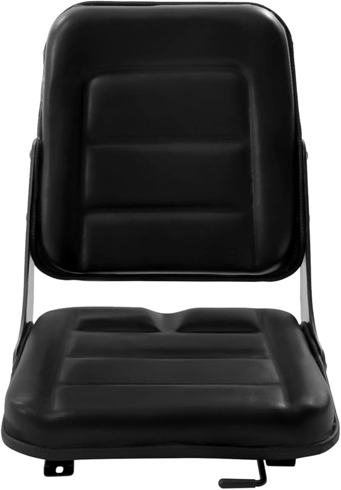 Universal Forklift Seat Garden Lawn Mower Seat PVC Tractor Suspension Seat Excavator Seat w/0-3.15 Adjustable Slidable Rail Scratch-Resistant Replacement Seats for Most Small Machinery