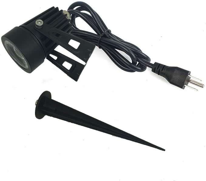 Pack of 2 Outdoor LED Landscape Lights Waterproof Spotlight with Spike Stand and Plug for Driveway Outdoor Lawn Lighting Flood Garden Yard (5W Mini Cool White)