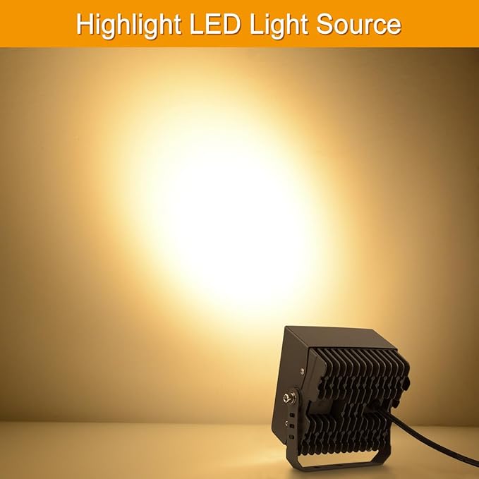 Led Landscape Outdoor Spot Light with Anti-Glare Cap - Heavy Duty Waterproof IP65 120V 270⁰ Adjustable Mount 3000K Thickened Aluminum Spotlight for BLDG Yard Garden Tree (24 Watts)