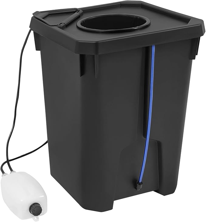 Hydroponics Growing System with Top Drip Kit 7 Gallon Deep Water Culture Bucket System with Air Pump&ampHose Recirculating Drip Garden System (1pcs)