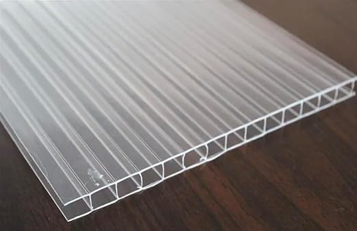 Two Pieces 8mm Twin Wall Polycarbonate Greenhouse Panels 8mm Polycarbonate Sheet Clear Plastic Roofing Panels Hurricane Shutters Clear Greenhouse Replacement Panels Light Weight 2X4