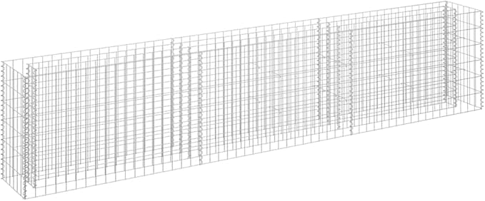 Galvanized Steel Gabion Planter 106.3x106.3x23.6 Large Raised Garden Bed for Flowers Herbs Veggies