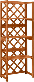 Wooden Trellis with Shelves Garden Trellis Wooden Plant Stand with 3 Shelves 21.7x11.8x55.1 Solid Fir Wood-662