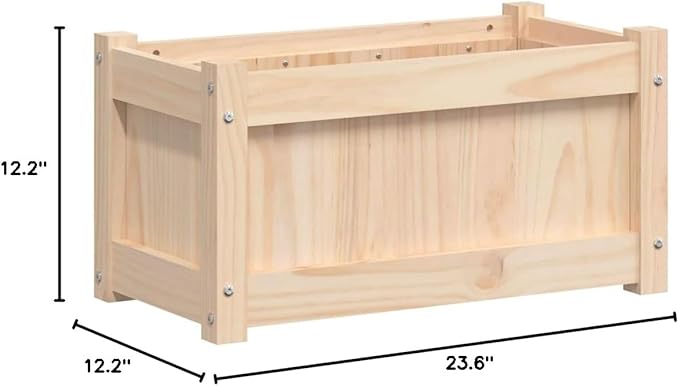 Garden Planters 2 pcs Raised Garden Bed Planter Boxes Outdoor Suitable for Backyard Restaurants Flowers Patios Solid Wood Pine