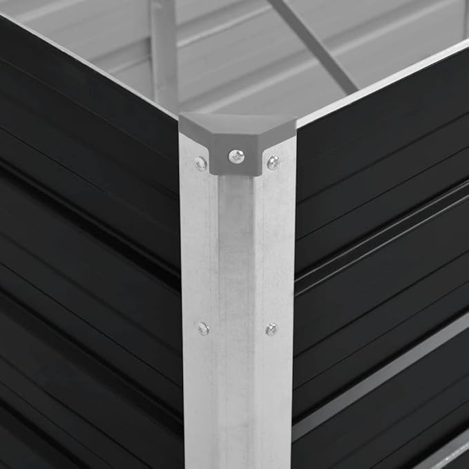 SKM Garden Raised Bed Garden Raised Bed Anthracite 94.5x31.5x17.7 Galvanized Steel