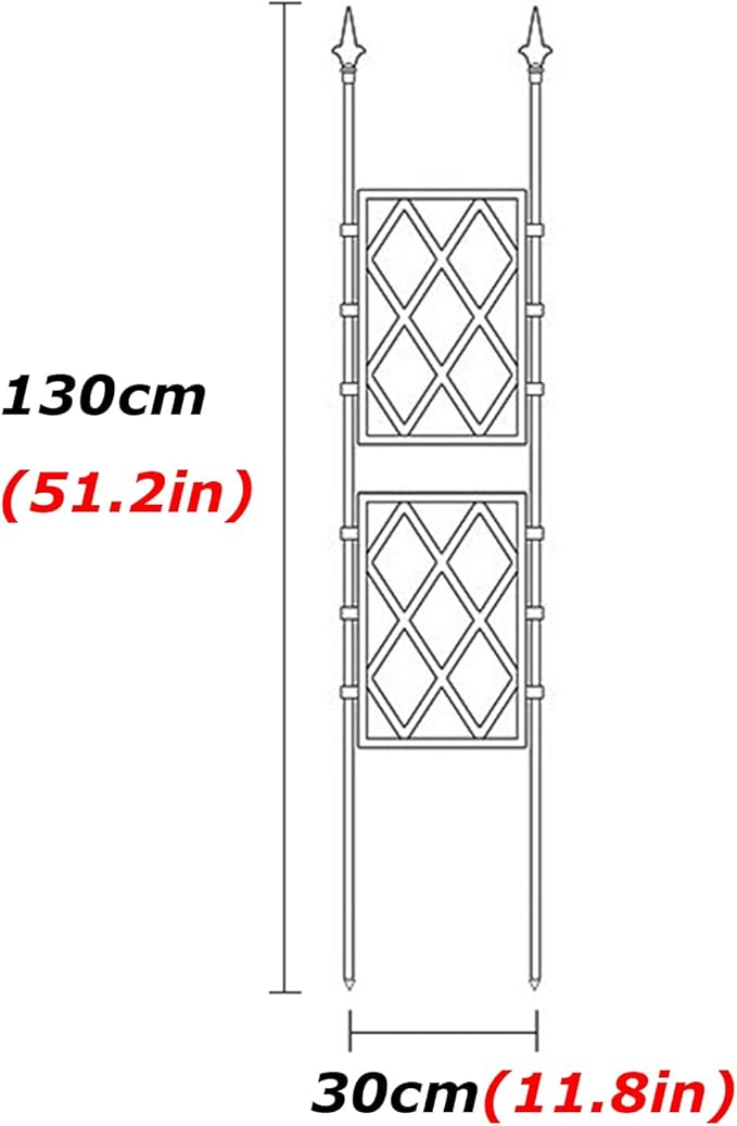 Outdoor Garden Trellis with PE Coated Steel Pipe Metal Plant Trellis Fence for Potted Plants Climbing Plants for Outdoor Patio Lawn Yard Backyard Wall Decoration(30x130cm)