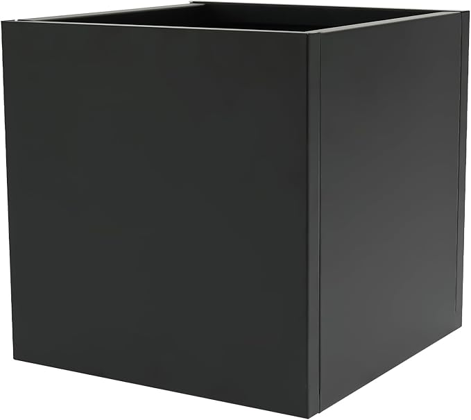 16 L x16 W x16 H Metal Flower Boxes Planter Boxes Outdoor Raised Garden Bed Indoor Outdoor Planting Bed Black Square Planter Box for Patios Lawn Yard Decor Storage