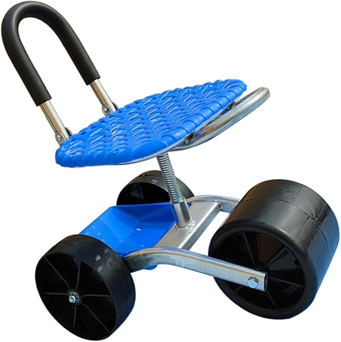 Garden Seat with 3/4 Wheels Outdoor Lawn Yard Rolling Work 360°Swivel Gardens Cartfor Planting(3-Wheeled)