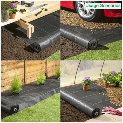 Weed Control Membrane - Durable Ground Cover Fabric for Garden Patios Flower Beds &amp Pathways (1x10m/3.28x32.8ft) - Effective Weed Barrier Solution