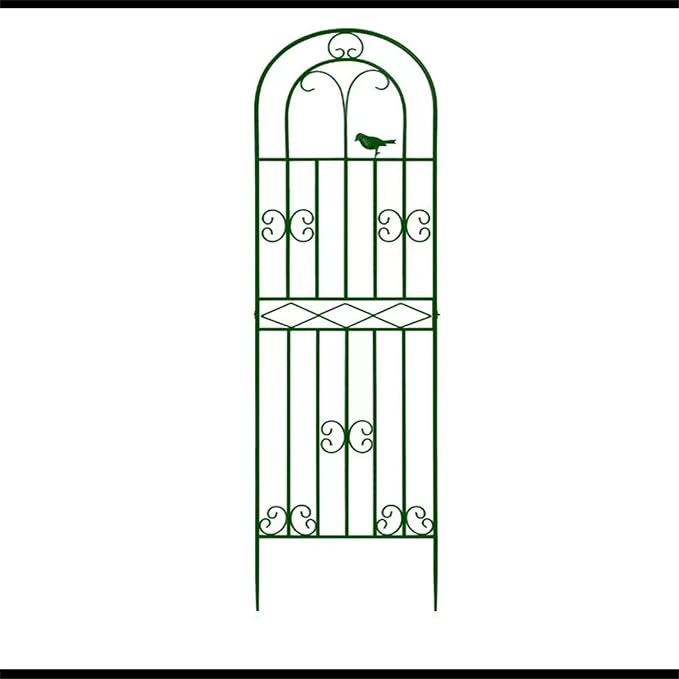 Garden Iron Rose Fence Gardening Post Rose Vine Ivy Clematis Gardening Post Easy to Assemble Height Adjustable Climbing Plant Garden Trellis 180cm*50cm Green
