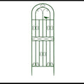 Garden Iron Rose Fence Gardening Post Rose Vine Ivy Clematis Gardening Post Easy to Assemble Height Adjustable Climbing Plant Garden Trellis 180cm*50cm Green