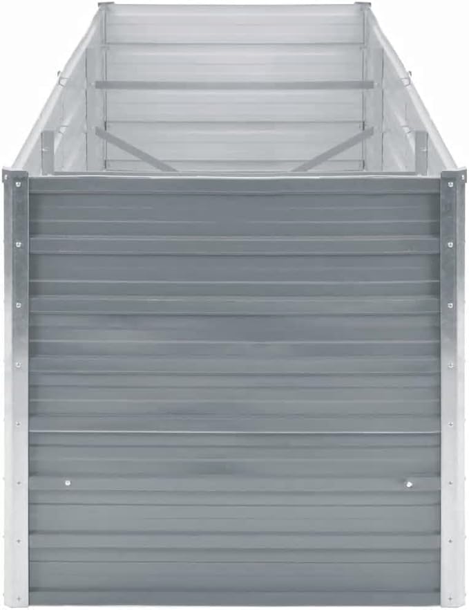 Galvanized Steel Garden Raised Bed for Vegetables Herbs Flower Large Plants Metal Planter Box Outdoor Gardening 94.5-inch Gray