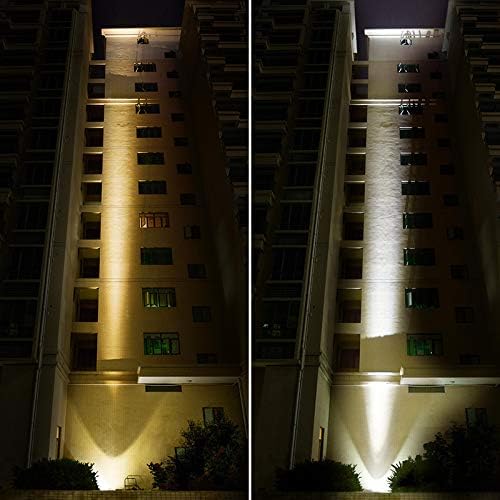 10W LED Spotlights 12V Narrow Beam Floodlight IP67 Waterproof Outdoor Wall Lamp Landscape Lighting (Warm White)
