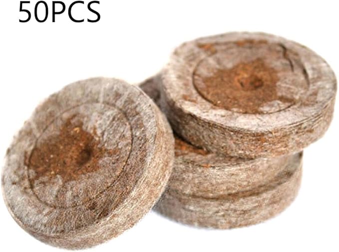 100 Pcs Seedling Soil Block 30mm Peat Pellets Seeds Plant Starting Plugs Compressed Nutrient Fertilizer Fiber Soil Block Seed Fertilizer Nutrient Block Peat Block for Grow Herbs Plant Flowers(#1)