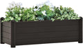 Garden Raised BedLarge Planter Box Raised Garden Beds with Trellis for Flowers Porch and Fruit Herbs Decks Patios Anthracite 39.4X16.9X13.8