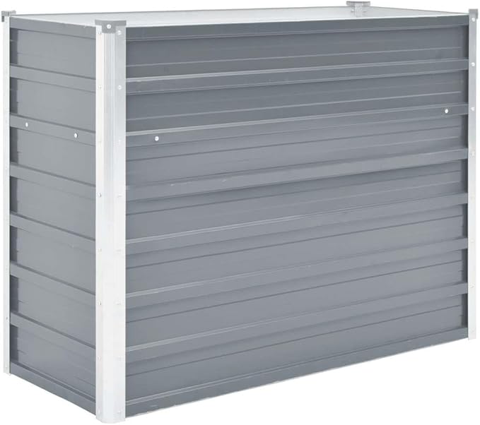 Galvanized Steel Raised Garden Bed 39.4 x 15.7 x 30.3 in Grey Rectangular Metal Planter Box with Open Bottom for Balcony Patio Backyard Elevated Flower Vegetable Outdoor Planting