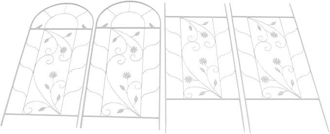 2 PCS Garden Trellises Iron Garden Trellis Green Iron Garden Trellis for Climbing Plants Sturdy and Weather-Resistant Vertical Trellis for Yard Patio Lawn (White)