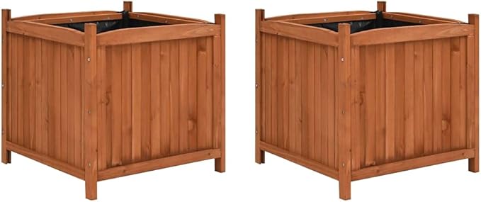 SKM Raised Beds 2 pcs 50x50x50 cm Firwood (Weight-17KG)