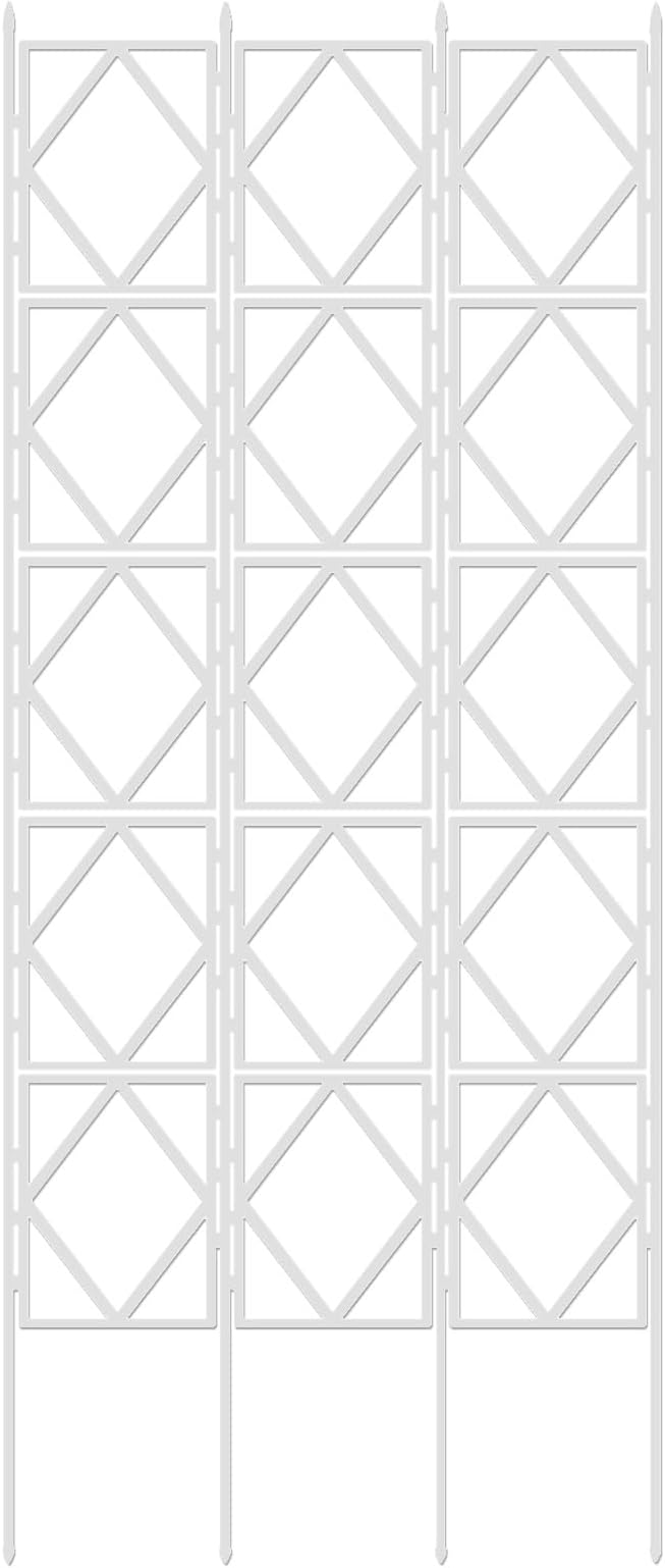 LTSRLL Large Metal Garden Trellis 90cm/35.4in 120cm/47.2in 150cm/59in 180cm/70.8in 220cm/86.6in Hoya Support Foldable Climbing Plant Stake(White220cm/86.6in)