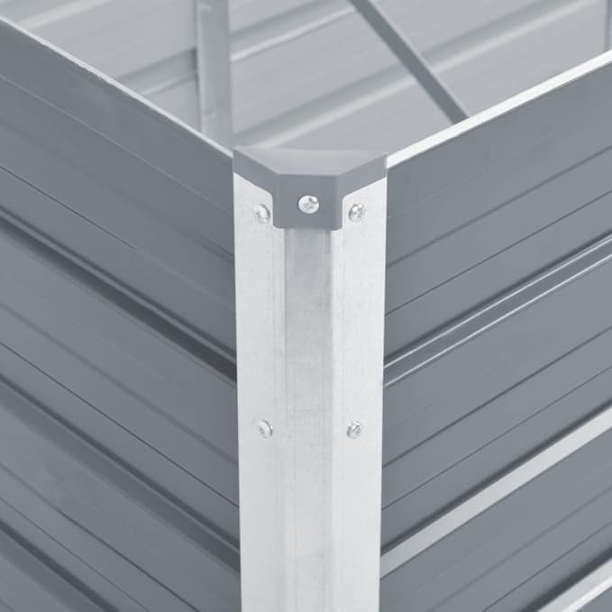 SKM Garden Raised Bed Galvanized Steel 39.4x15.7x17.7 Gray-48541026