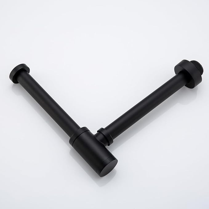 RANDOM Brass Round Bottle P Trap 1 1/4Raise and Lengthen Adjustable Basin Sink Waste Drain Trap Kit Matte Black.RD-83888MB-L