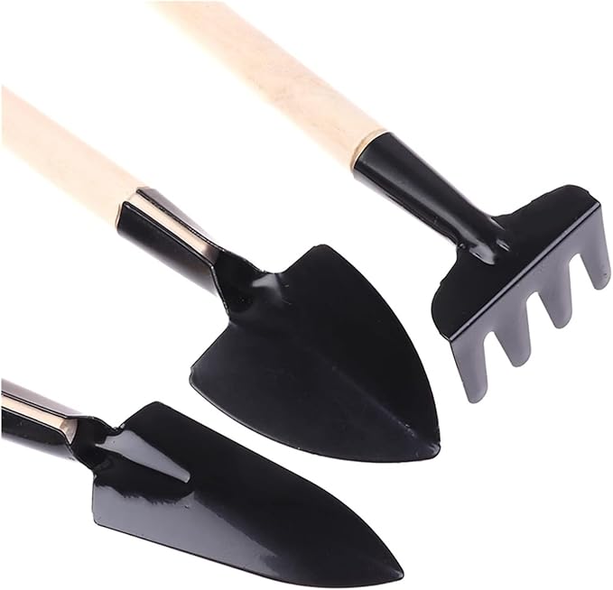 Garden ToolsGarden Trowel 2/3PCs/Set Shovel Rake Tools Combination Home Gardening Tool Set Balcony Home-Grown Mini Digging Suits(Natural)