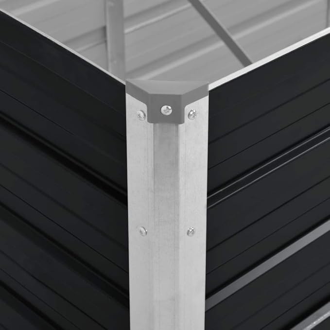 Garden Raised Bed Anthracite 63x15.7x17.7 Galvanised Steel