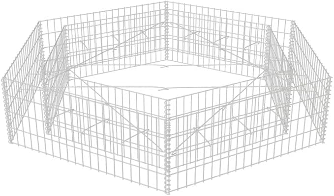 Hexagonal Gabion Raised BedGabion Raised Bed Outdoor Garden Gabion Stone Basket Planter Raised Vegetable BedSteel Garden Decoration 78.7x68.1x15.7