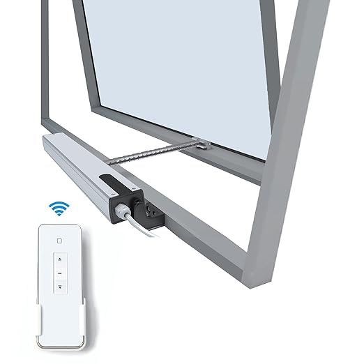 Olideauto Electric Awning Window Opener Swing Opening with Remote Control Travelling Distance is Adjustable