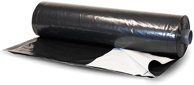 Farm Plastic Supply - Black &amp White Greenhouse Plastic Sheeting - 6 mil - (10' x 75') - 90% Reflective Green House Covering Film for Farming Gardening Agriculture