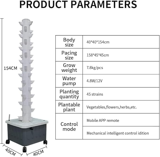 15 Floors 45 Plants Sites Vertical Grow Tower Self Hydroponic Tower Aquaponics Grow System Hydroponic Growing System KitsFarm Greenhouse Hydroponic Grow System