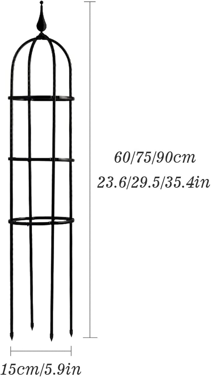 Garden Trellis for Climbing Plants Garden Tower Obelisk Trellises Rustproof Metal Potted Plant Climbing Support Large Garden Trellis Plant Supports for Climbing PlantsWhite15 * 90cm