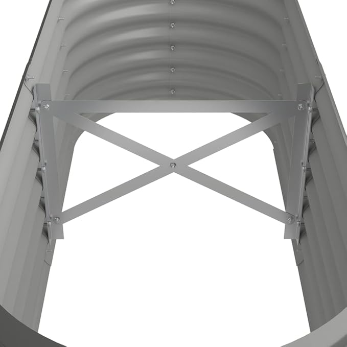 SKM Garden Raised Bed Powder-Coated Steel 114x40x36 cm Grey (Weight-5KG)