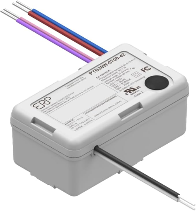 ERP PTB30W-0700-42-FN ERP Power Constant Current Driver - 29.4W 700mA | Output Voltage 28-42Vdc | Tri-Mode Dimmable